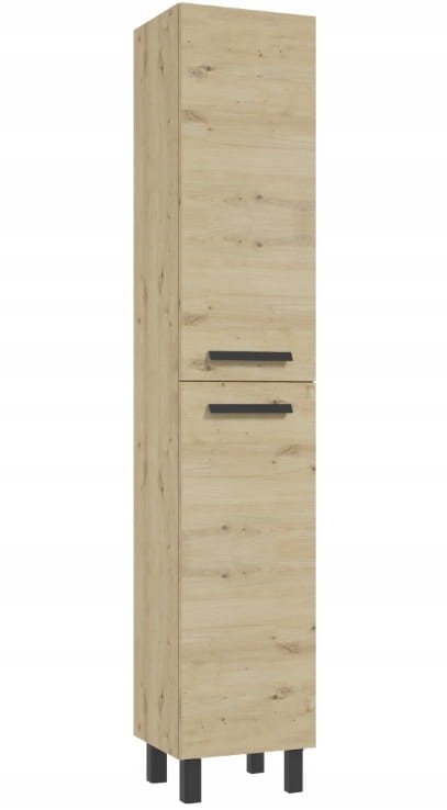 Słupek łazienkowy stojący 185x35cm Dąb artisan cichy domyk Bonita