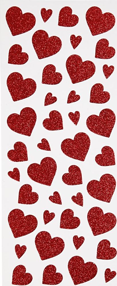 Creativ Company Naklejki brokatowe Czerwone Serca