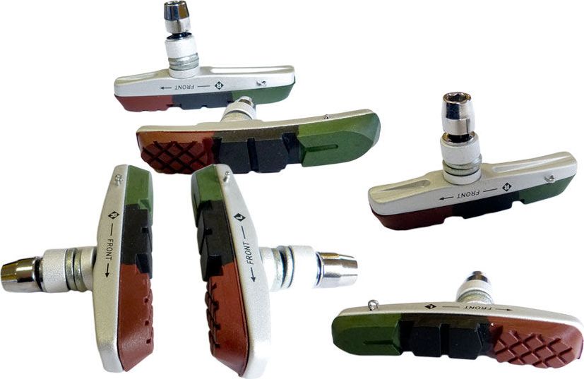 ZEiT Klocki hamulcowe MTB ZEiT Z-703 wymienne trójkolorowe okładziny, srebrny korpus uniwersalny