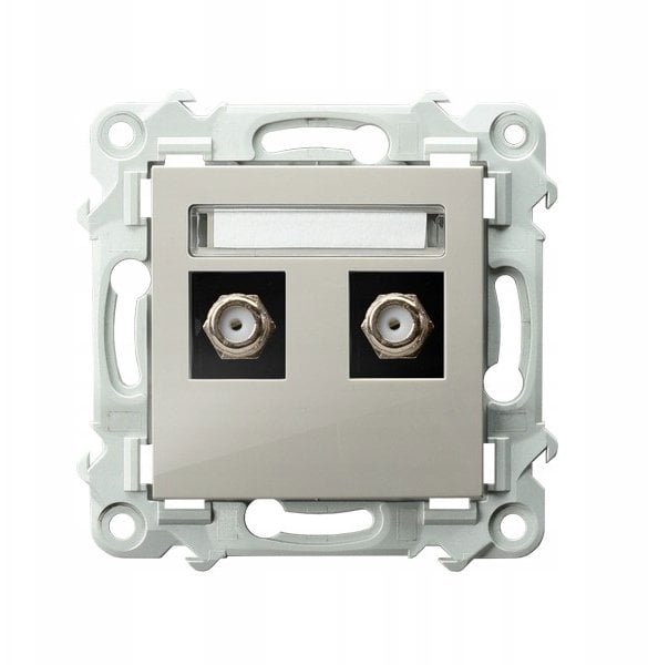 SZAFIR Gniazdo antenowe typu F podwójne kaszmirowy beż GPA-2ZF/m/83