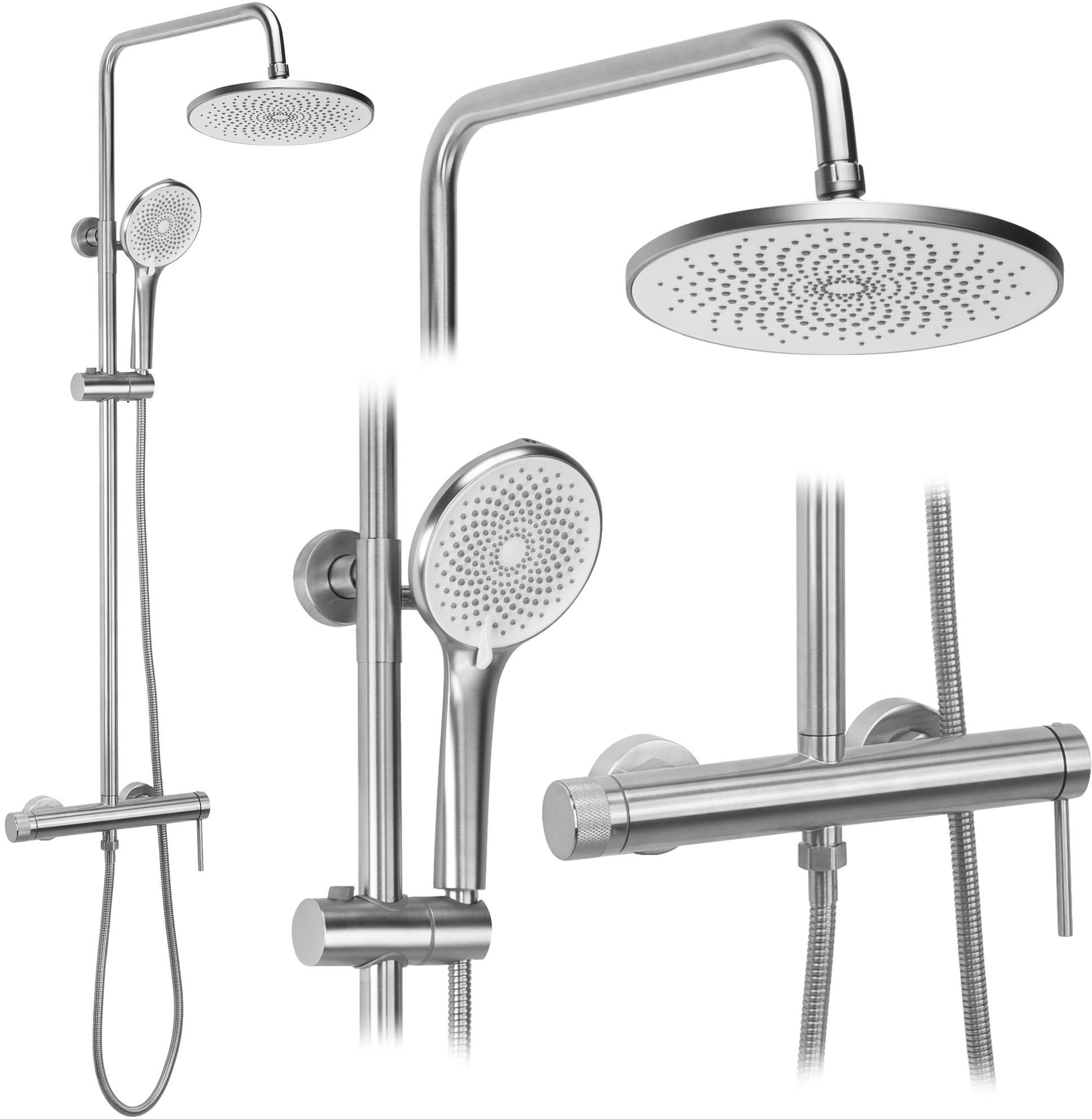 Rea Zestaw natryskowy Foss Clif Nikiel Szczotkowany