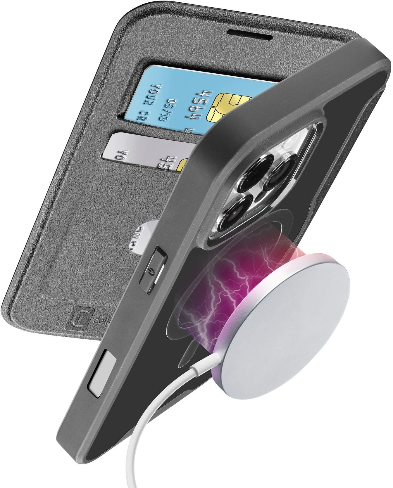 Cellularline 8018080483813 pokrowiec na telefon komórkowy 16 cm (6.3") Folio Czarny