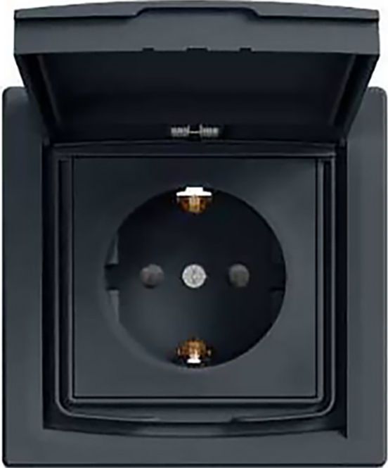 Schneider Electric ASFORA Gniazdo SCHUKO IP44 z ramką 1-krotne antracyt (EPH3100371)