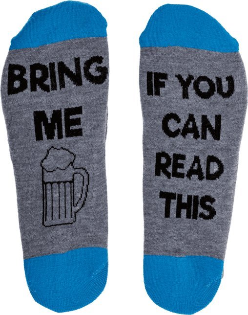 Out of the blue Długie Skarpetki ze Śmiesznym Napisem - BRING ME BEER IF YOU CAN READ THIS