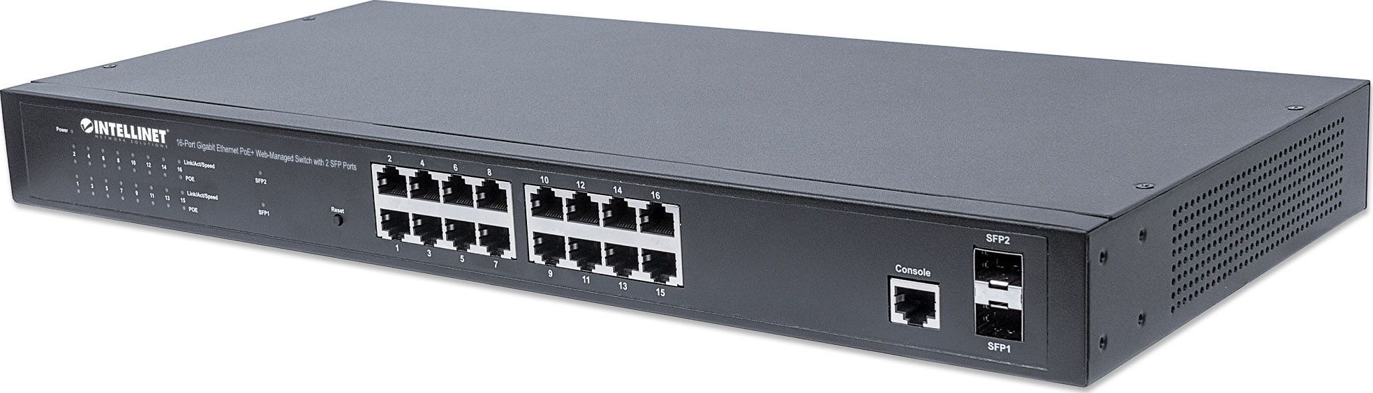Switch Intellinet Network Solutions GIGABIT zarządzalny 16x RJ45 PoE+ / 2 sloty SFP (561198)