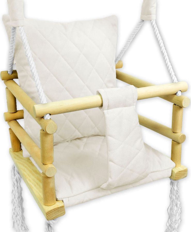 Huśtawka Elior Drewniana huśtawka dziecięca 3w1 ecru - Lajra