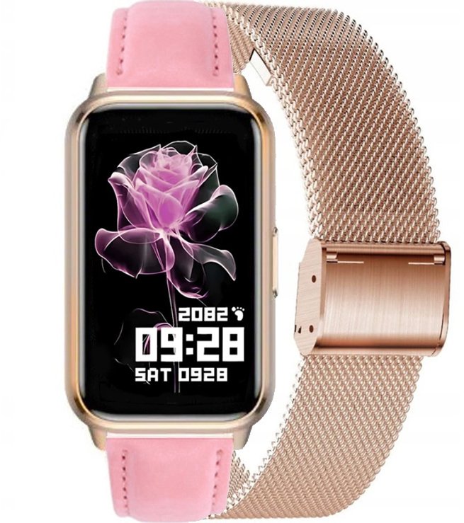 Smartwatch Rubicon Zegarek Damski SMARTWATCH RNCF48-r.gold/pink