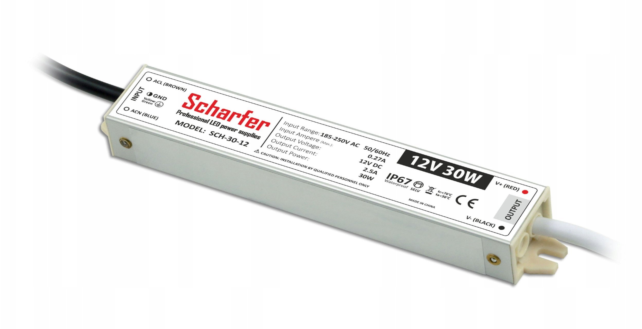 Prescot Scharfer SCH-30-12 zasilacz LED hermetyczny 12V 30W biały