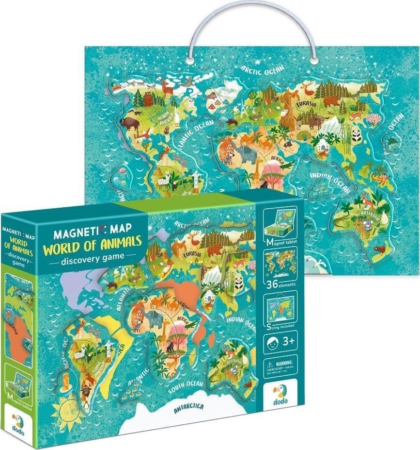 Mapa magnetyczna mapa świata zwierząt