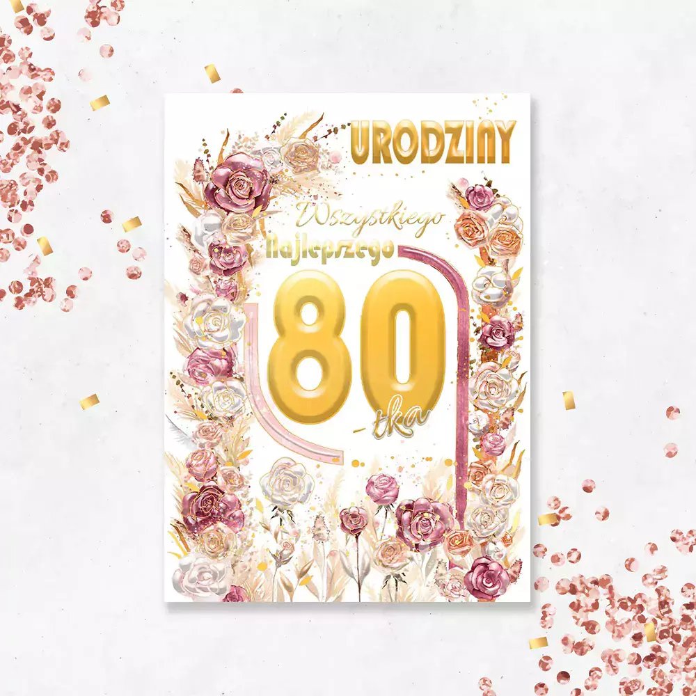 Karnet A5 Urodziny 80 - Suchatki