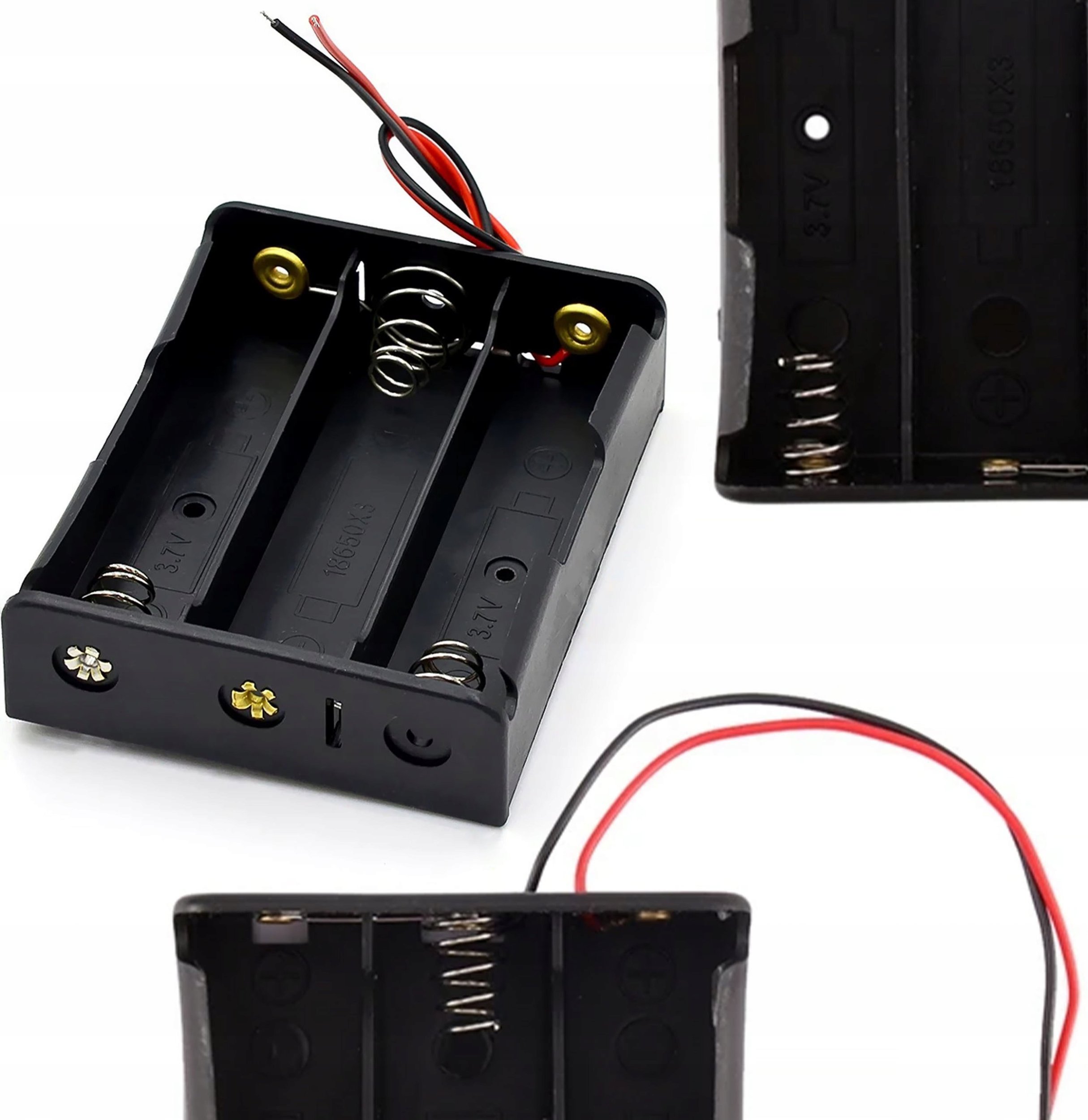 Rosfix ROSFIX KOSZYK NA BATERIE 3 X AKUMULATOR 18650 POŁĄCZONE SZEREGOWE PRZEWODY