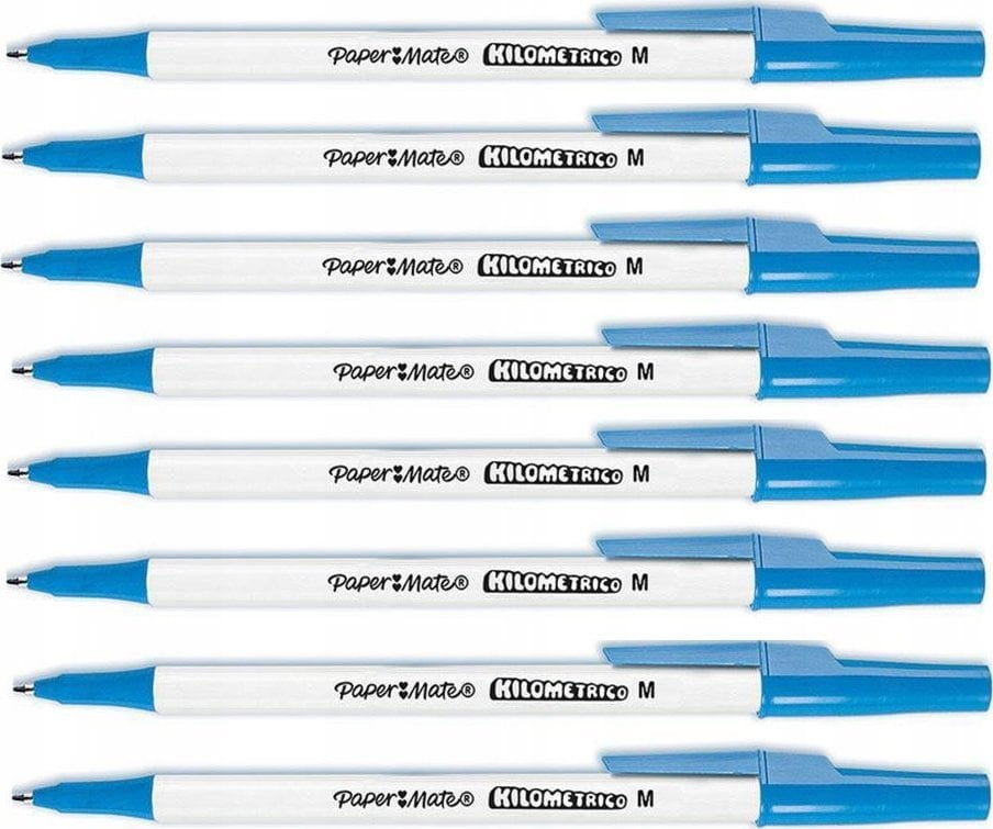 Paper Mate Długopis Kilometrico Recyklingowany M Niebieski 8 sztuk w blisterze