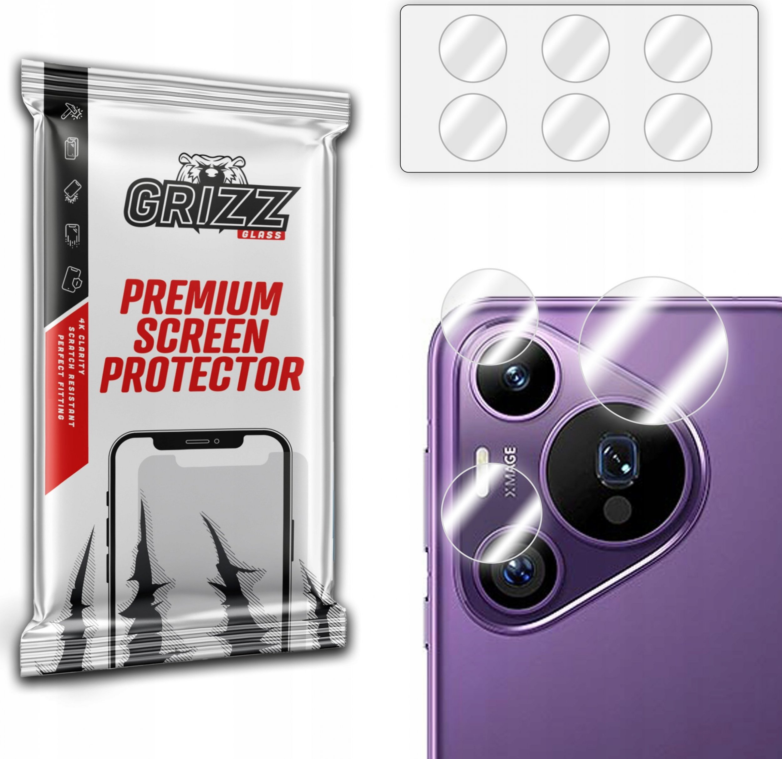 GrizzGlass Szkło na aparat GrizzGlass HybridGlass Camera do Huawei Pura 70 Pro