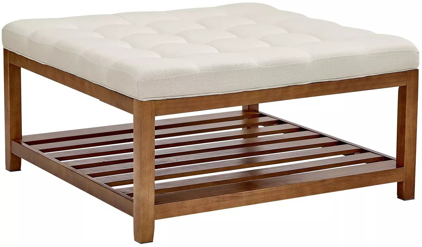 Pufa stolik kawowy kwadratowy 87,5cm tapicerowana z półką salon/sypialnia