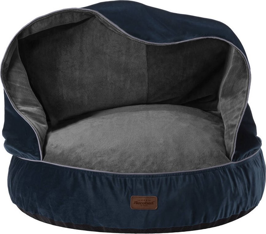 Recobed RECOBED pufa z kocykiem Welurowe szary/granat M 70cm