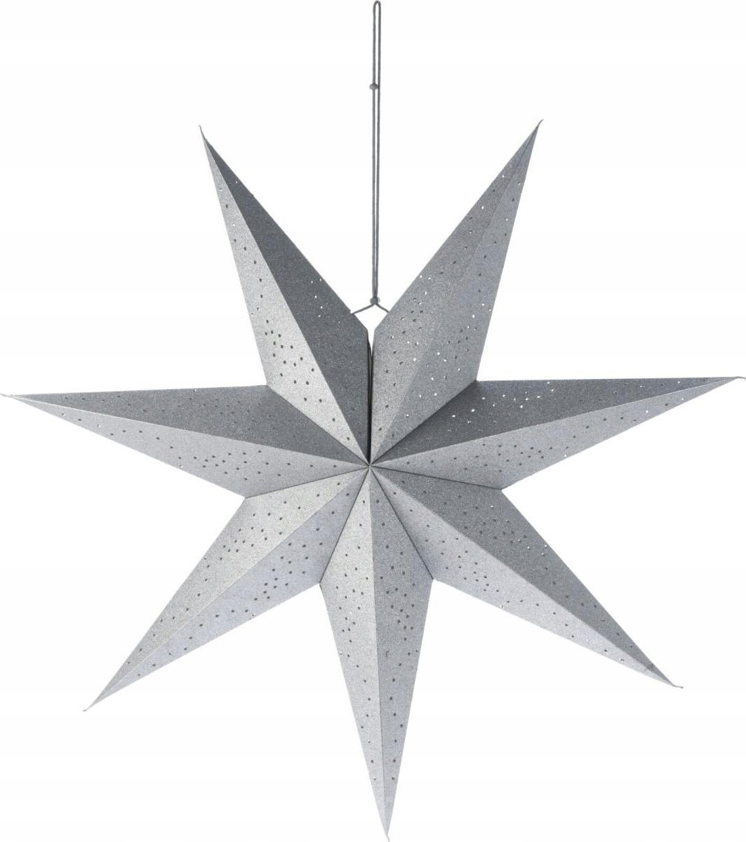 Christmas decoration GWIAZDA DEKORACYJNA WISZĄCA PAPIEROWA 75CM SREBRNA