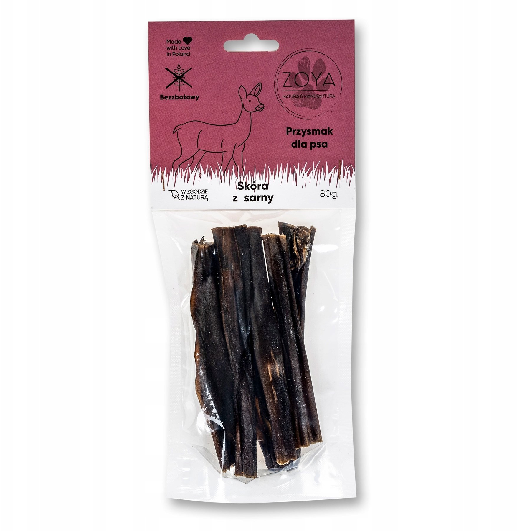 Zoya skóra z sarny przysmak dla psa 80g