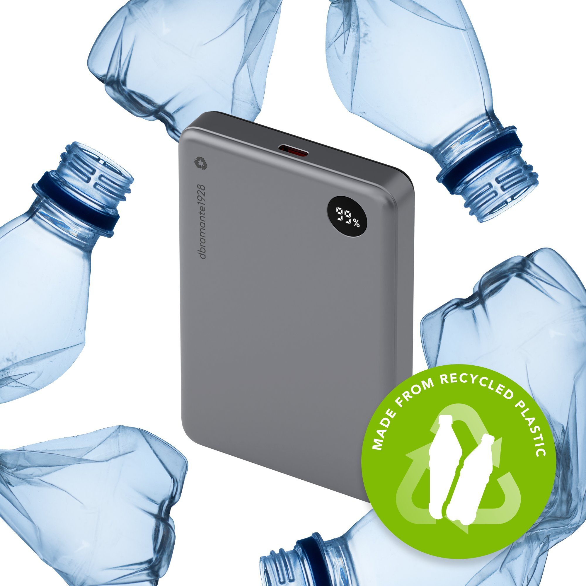 dbramante1928 re-charge, 10000 mAh, Wireless charging, 3.85 V, Grey