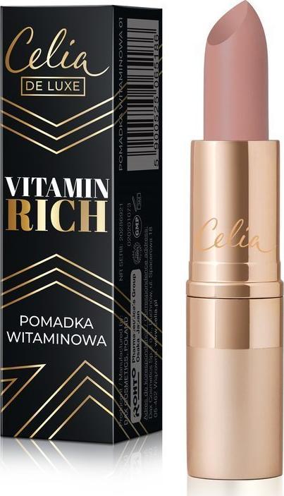 Celia Celia De Luxe Pomadka do ust nawilżająca Vitamin Rich nr 01 3.5g