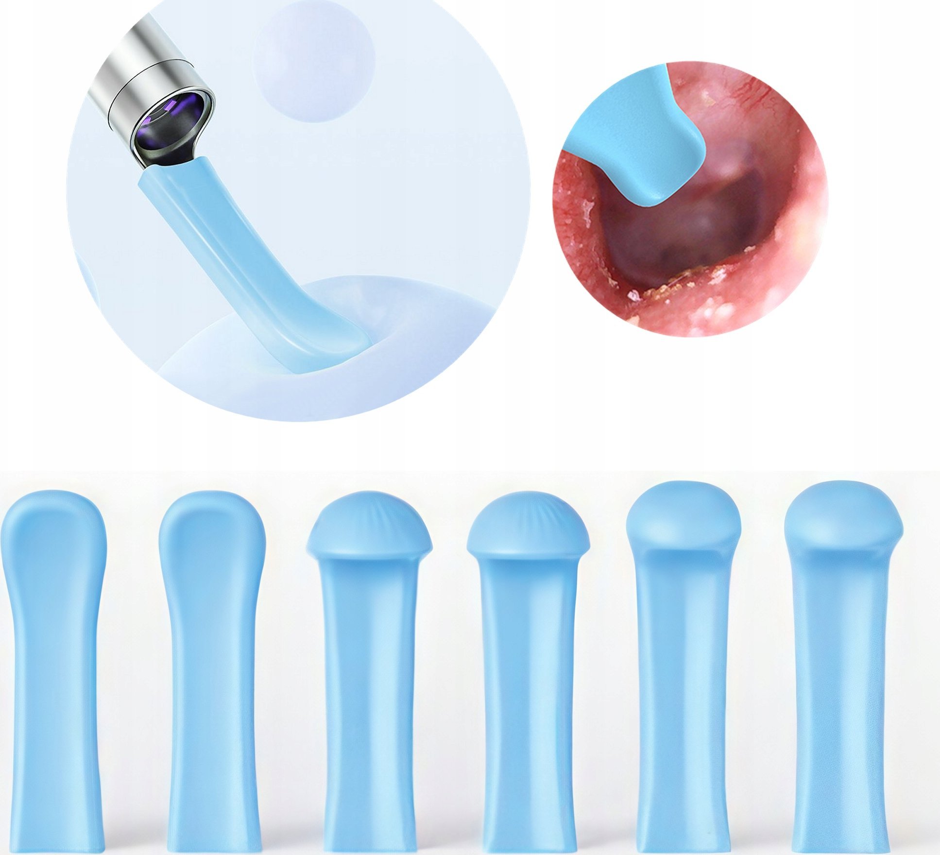 SILIKONOWE KOŃCÓWKI DO OTOSKOPÓW NIEBIESKIE 6 SZTUK N6, N7, FindB Pro-GP