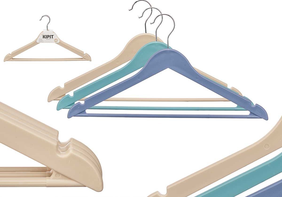 Kipit Plastikowe wieszaki do szafy PLASTI, 3 sztuki