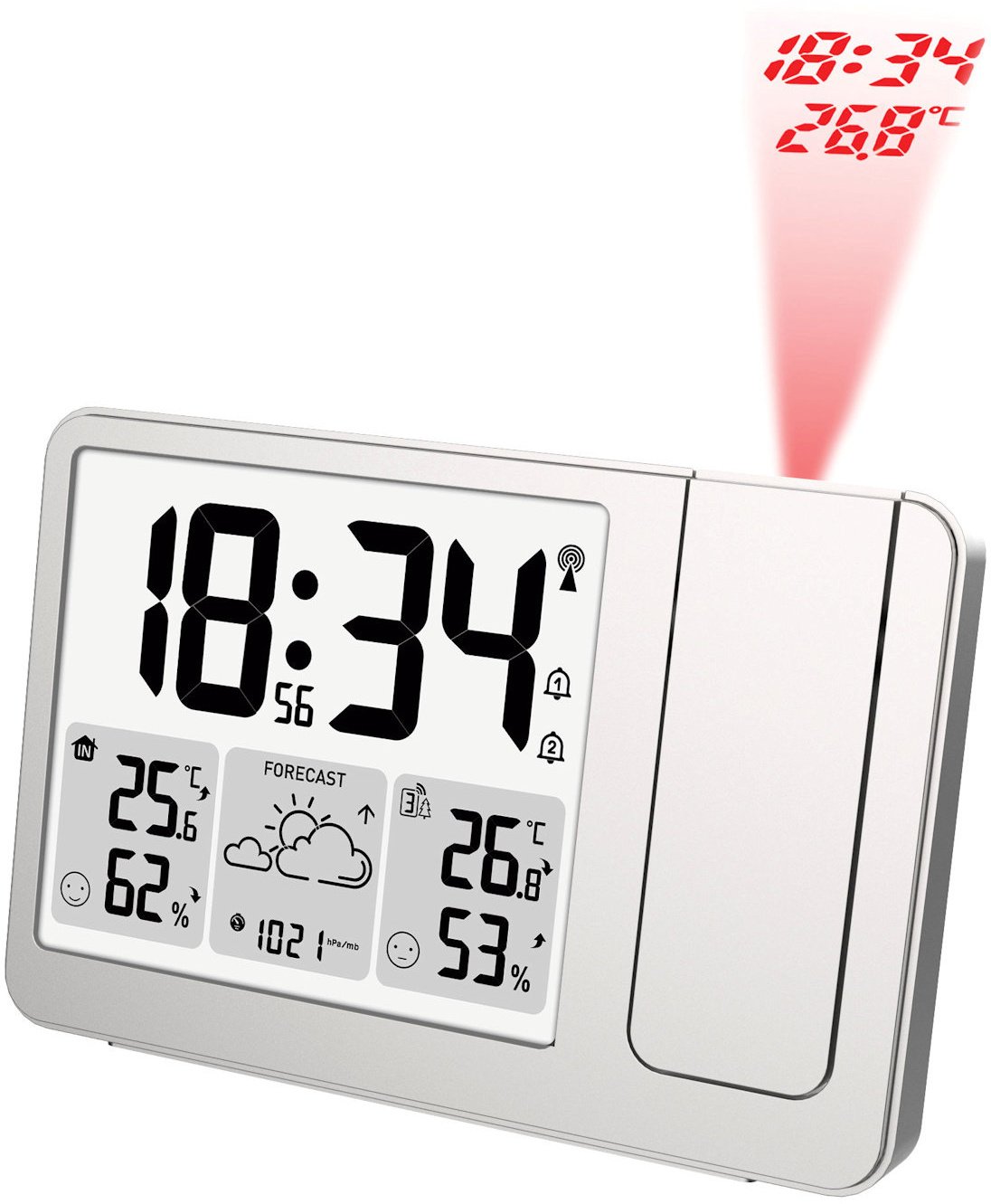 Stacja pogodowa JVD Stacja pogody RB3539 ciśnienie temperatura wilgotność projektor