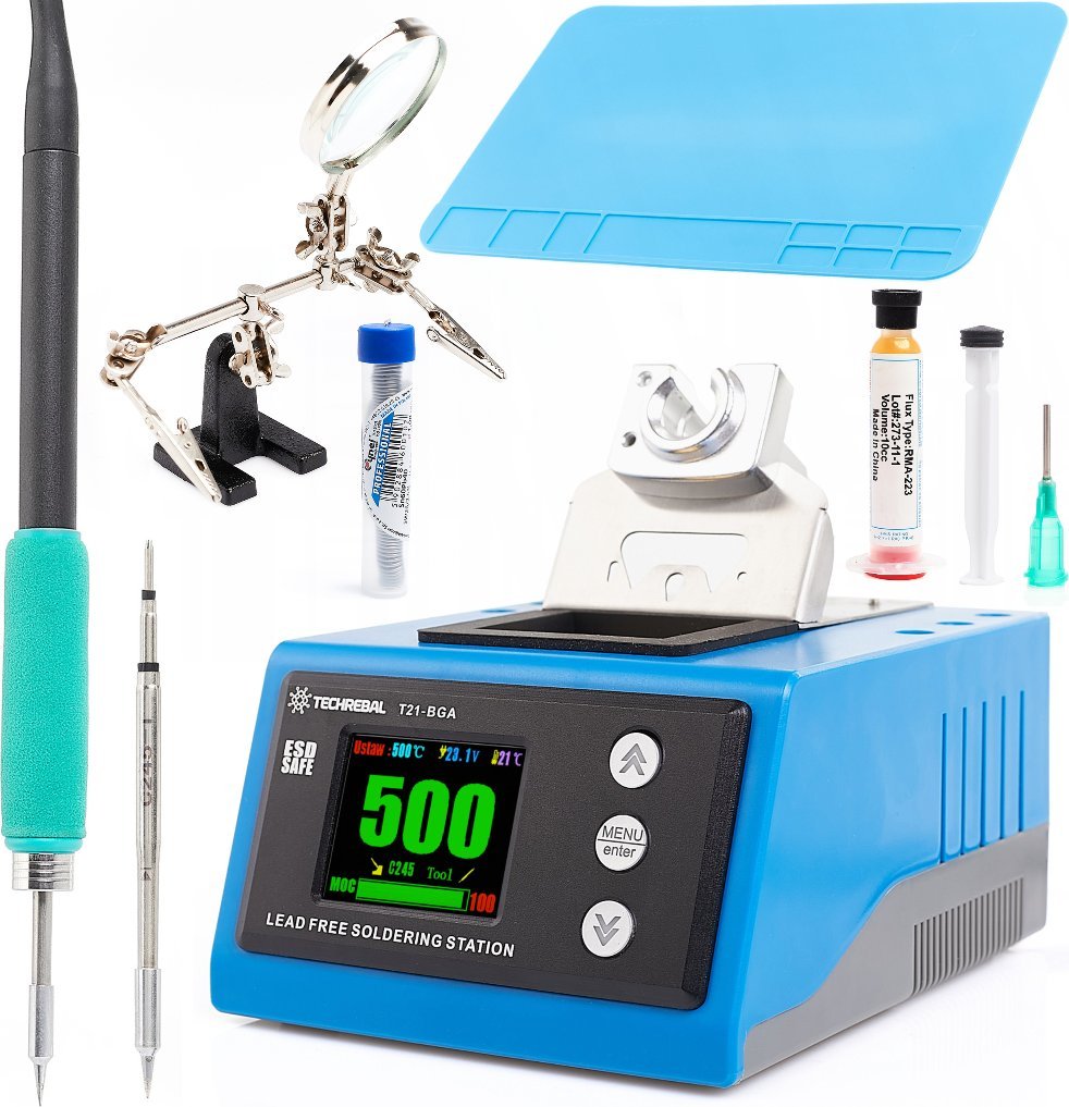 Stacja Lutownicza Techrebal T21-BGA na Groty T245 C245 Zestaw Akcesoriów