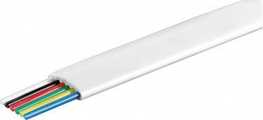 Goobay Kabel telefoniczny płaski rolka 6-przewodowy, 100 m rola, AWG 28, CCA (aluminium powlekane miedzią)