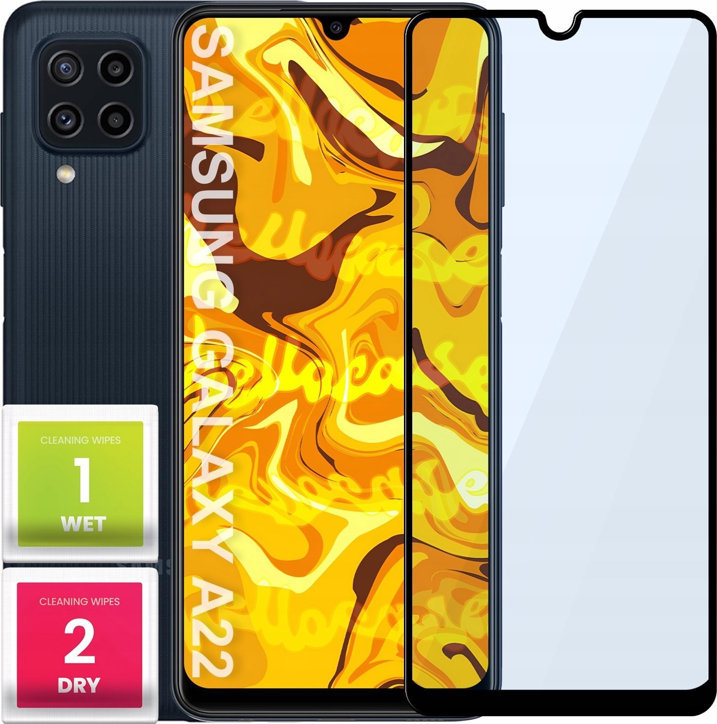 Hello Case SZKŁO HARTOWANE DO SAMSUNG GALAXY A22 4G / M22 PEŁNE NA CAŁY EKRAN SZKLO 5D