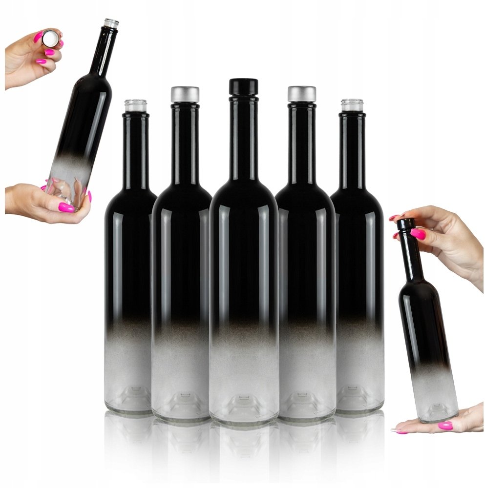 Bimberek 10x Butelki szklane FUTURA 500ml Cień czarny bezbarwna na Nalewki Alkohol