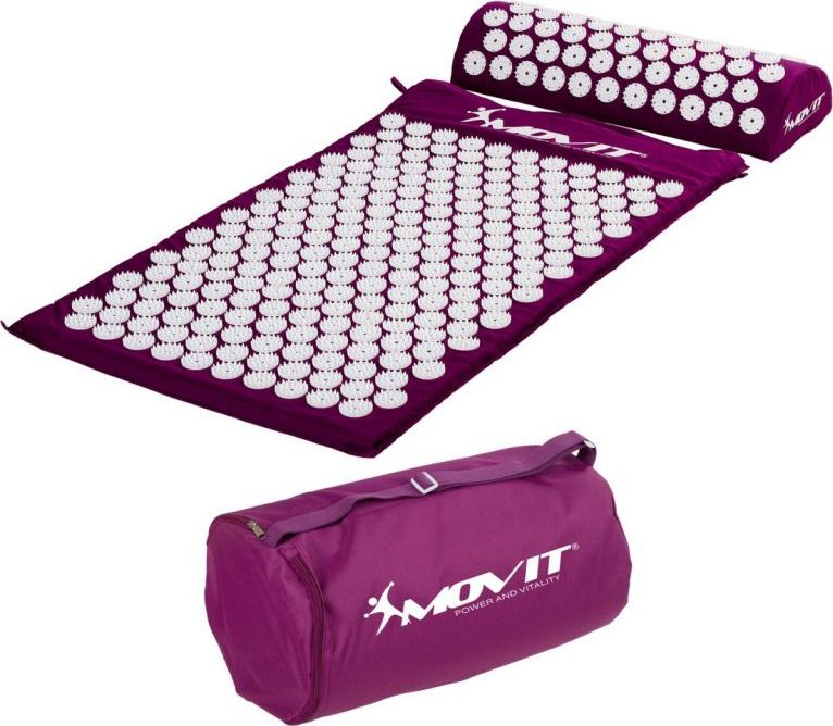 MXSTP Mata do akupresury z poduszką MOVIT 75 x 44 cm, fioletowa masująca