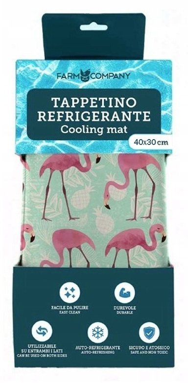 Farm Company Mata chłodząca żelowa dla psa lub kota Flamingi 40x30 cm