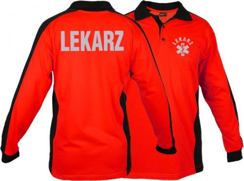 North Wind + medical Koszulka ratownicza Polo FLUO męska odblaskowa FUNKCYJNA z długim rękawem