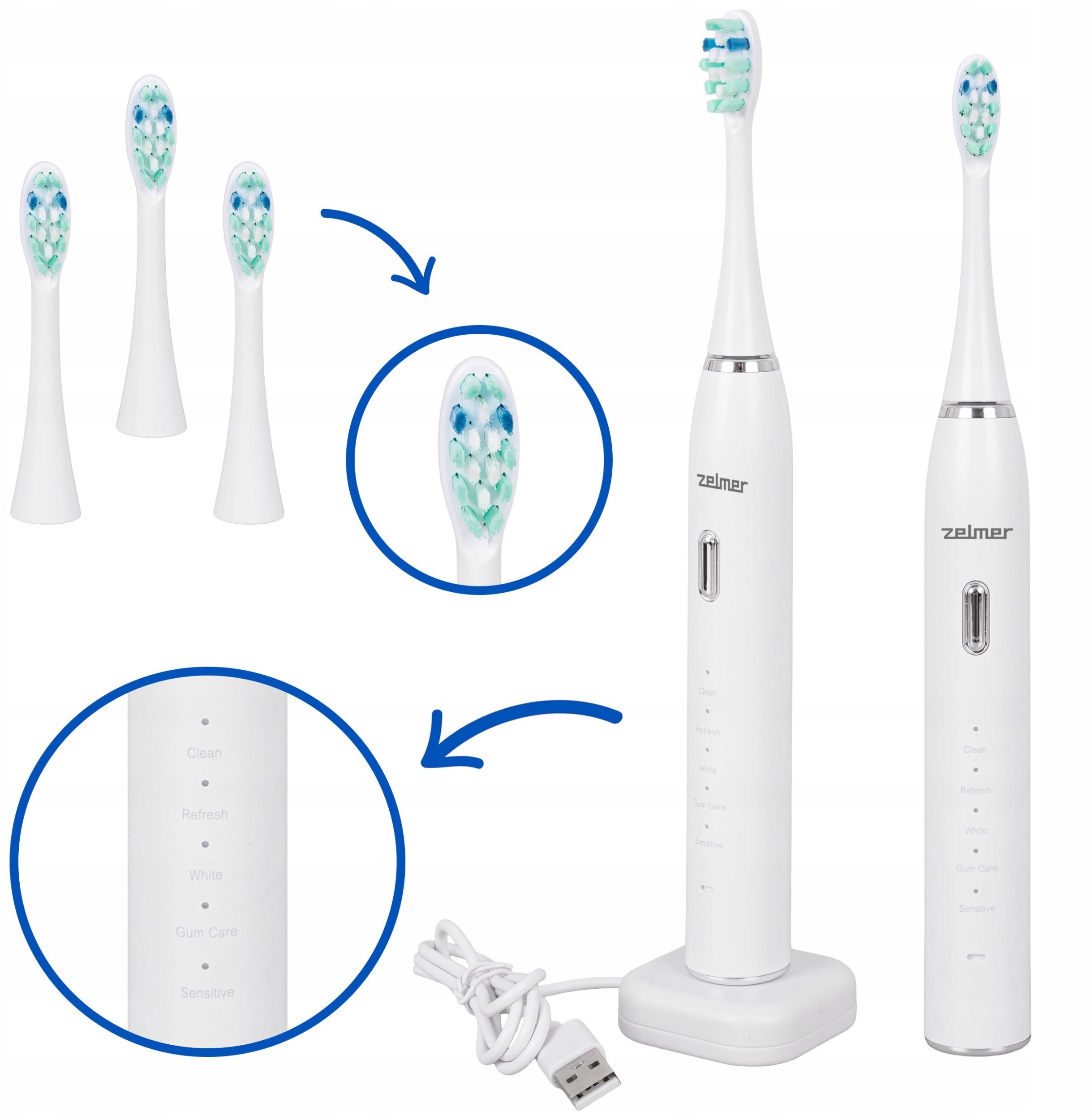 SZCZOTECZKA SONICZNA ZTB 6010W 40000 drgań/min