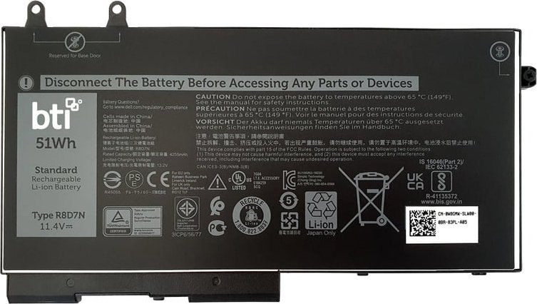 Pamięć do laptopaBTIOrigin Storage 7WNW1-BTI części zamienne do notatników Bateria