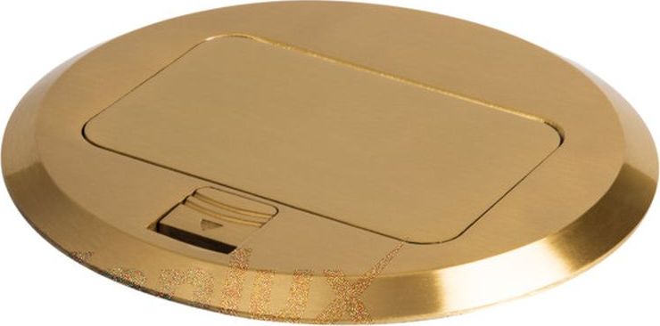 Kanlux Puszka podłogowa POP-UP okrągła metalowa 1+1/2 gniazd M45 / mosiądz BIURO+ 28310
