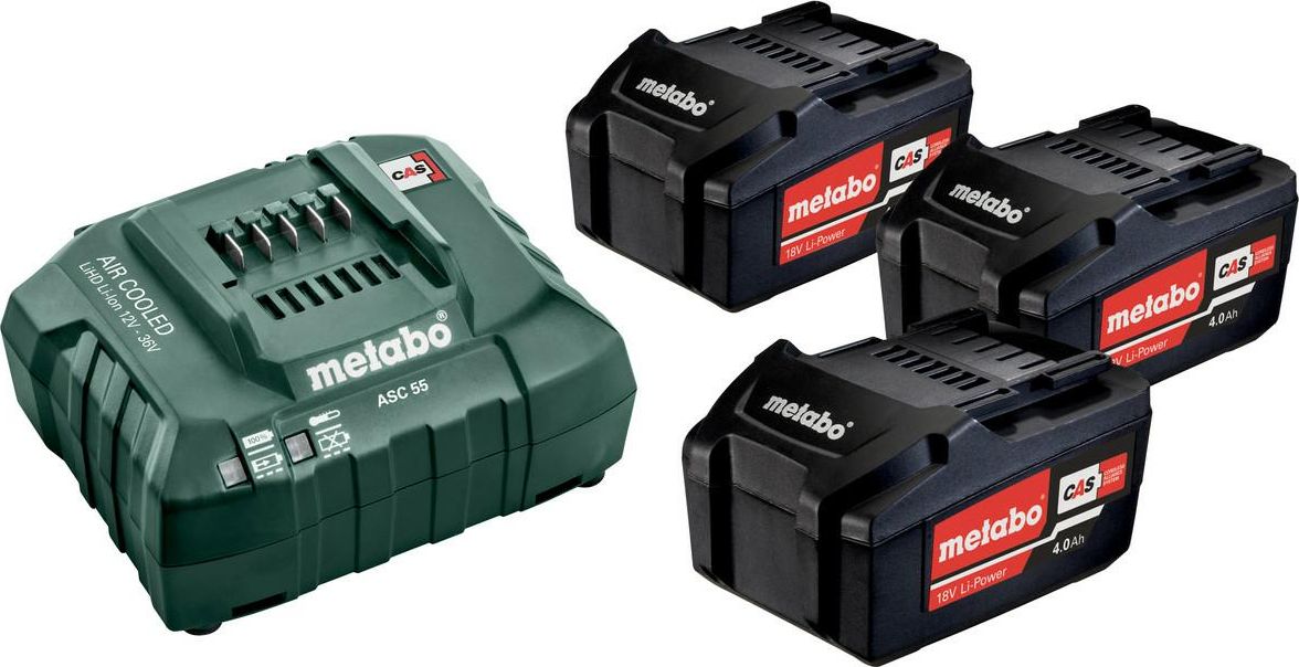 Metabo Komplet akumulator 18V Li-Ion 4Ah 3szt + ładowarka (685049000)