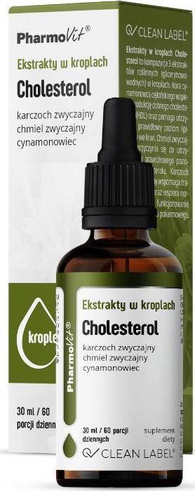 Pharmovit EKSTRAKTY W KROPLACH NA PRAWIDŁOWY POZIOM CHOLESTEROLU BEZGLUTENOWE 30 ml PHARMOVIT
