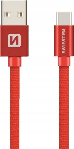 Kabel USB Swissten USB-A - USB-C 0.2 m Czerwony (71521106)