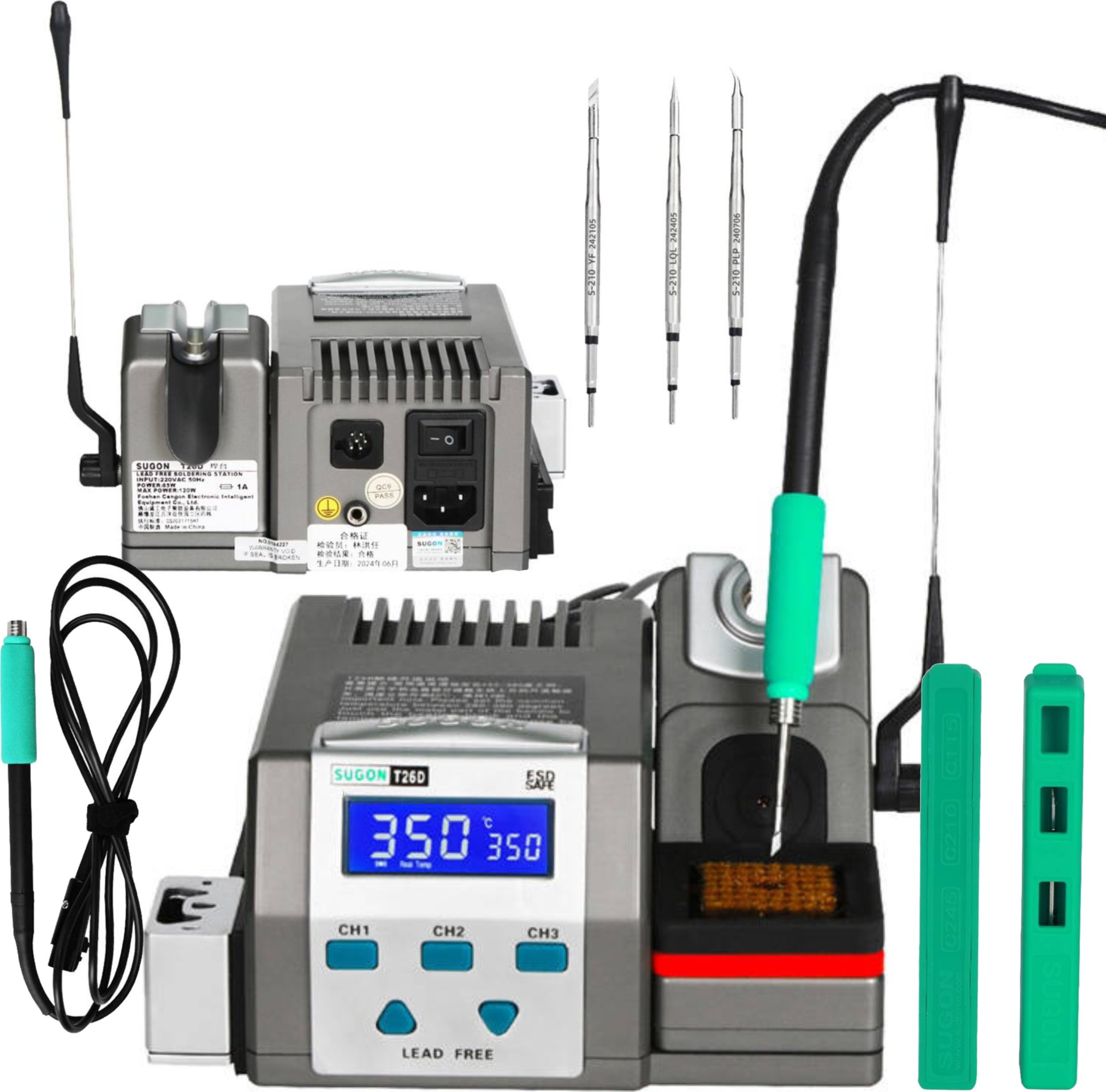 Stacja lutownicza SUGON T26D + groty C210