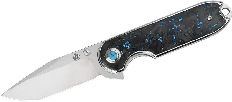 QSP Knife NEBULA SHREDDED CF QS168-C Blue