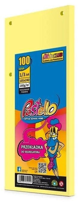 Przekładka do segregatora 1/3 A4 100K IT160 żółta