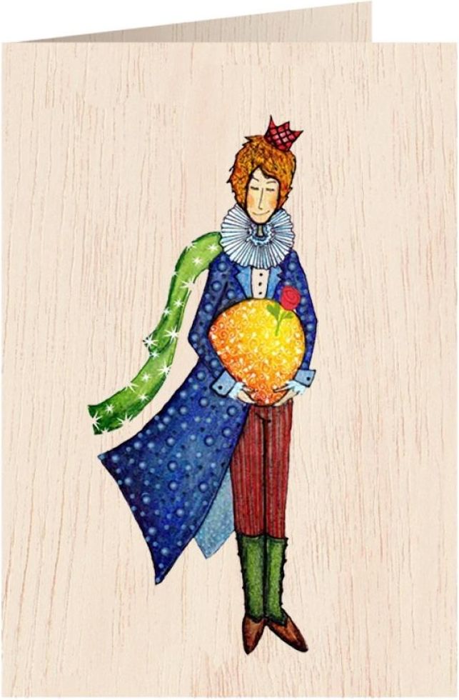 Cozywood Karnet drewniany C6 + koperta Mały Książę