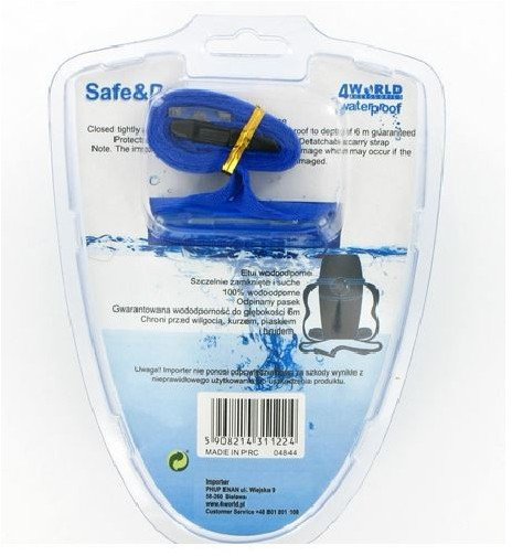 4World wodoodporne etui do telefonów GSM i odtwarzaczy MP3 ''kubek'' niebieski