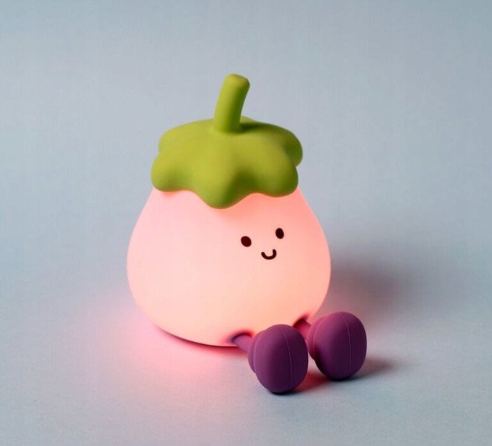 Lampka biurkowa Puckator Lampka nocna LED z podstawą na telefon w kolorze bakłażanowym