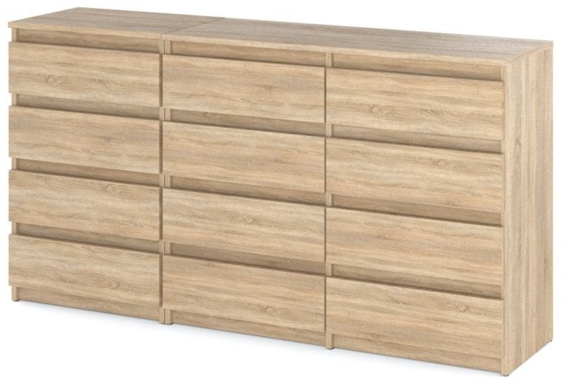 Komoda 12 Szuflad Szafka Pojemna Nowoczesna Rtv Stolik Salon 180cm Sonoma