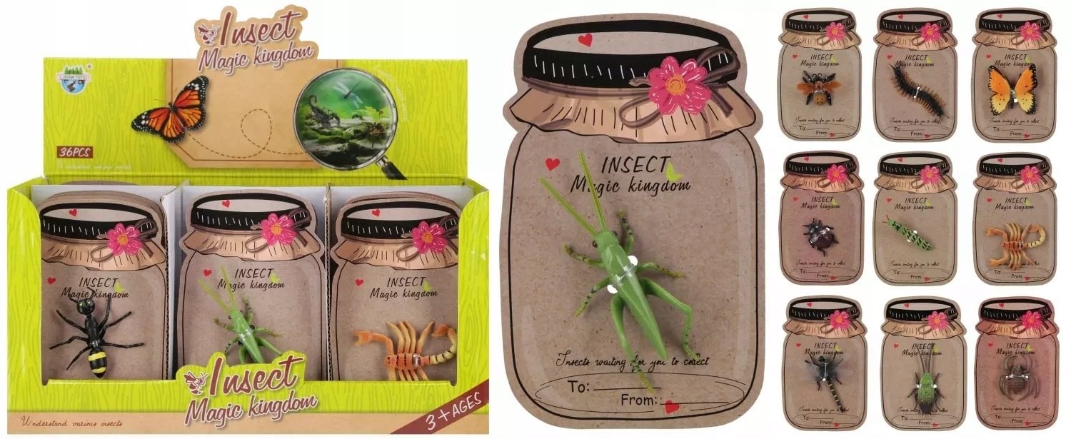 ZWIERZ INSEKTY 8X13 MIX10 MC B/C DISP 36/864