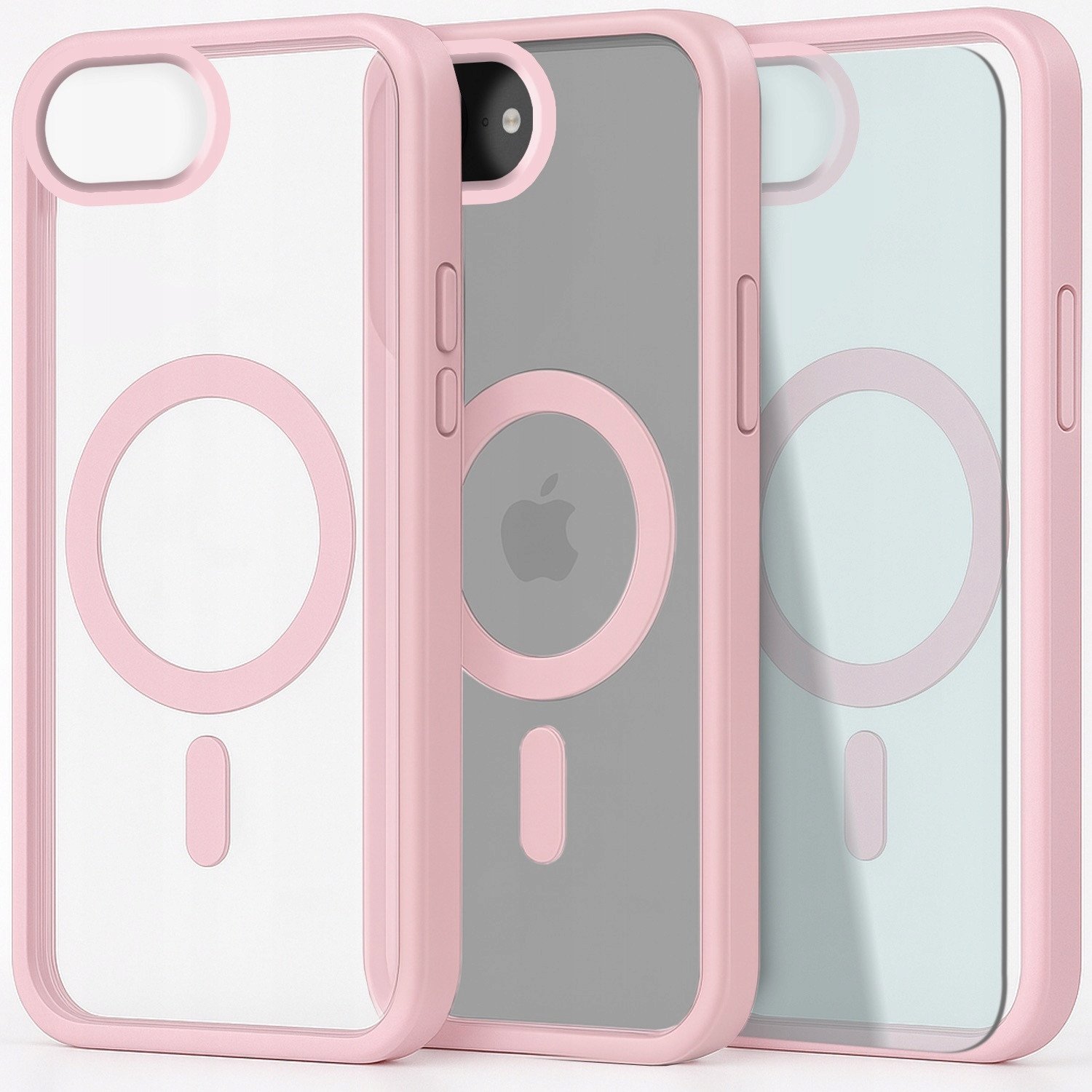 Etui do Apple iPhone 16e (Do Magsafe, Przezroczyste, Jasnoróżowe) Szkło