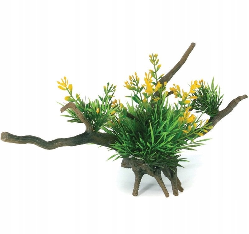 Aqua Natura, roślina, do dekoracji akwarium, kompozycja na korzeniu, plastikowa, 12-31 cm , różne rodzaje roślin