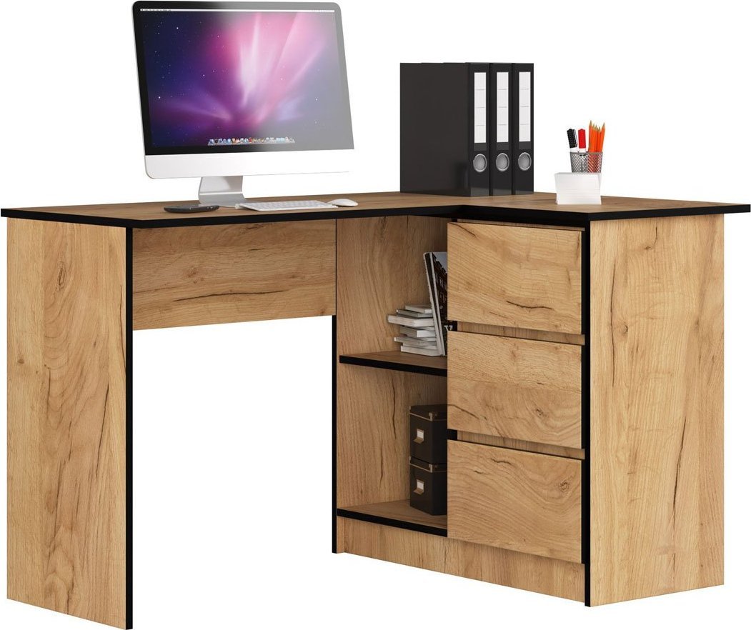 Elior Narożne biurko z szufladami dąb craft - Heron 2X